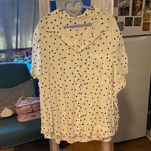 Ava & Viv Cream Polka Dot Blouse